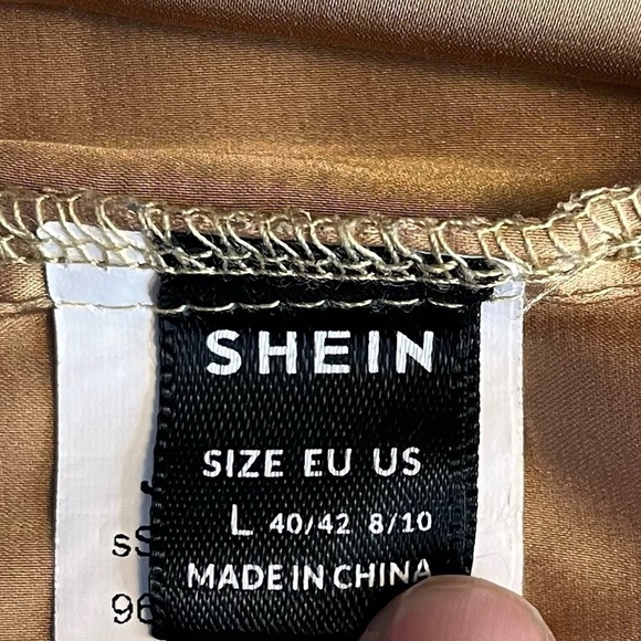 SHEIN SXY Split Detail Satin Cami Bodycon Mini Slip Dress - Picture 12 of 13